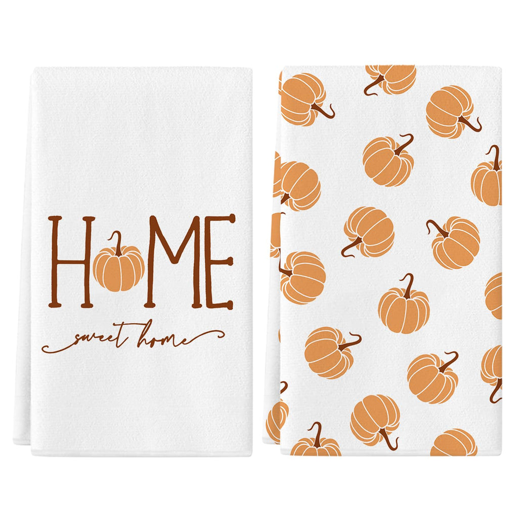 Siilues Fall Kitchen Towels 18x26 Inch, Fall Decor Pumpkin Fall Decorations for Home Sweet Home Dish Towels Seasonal Thanksgivin