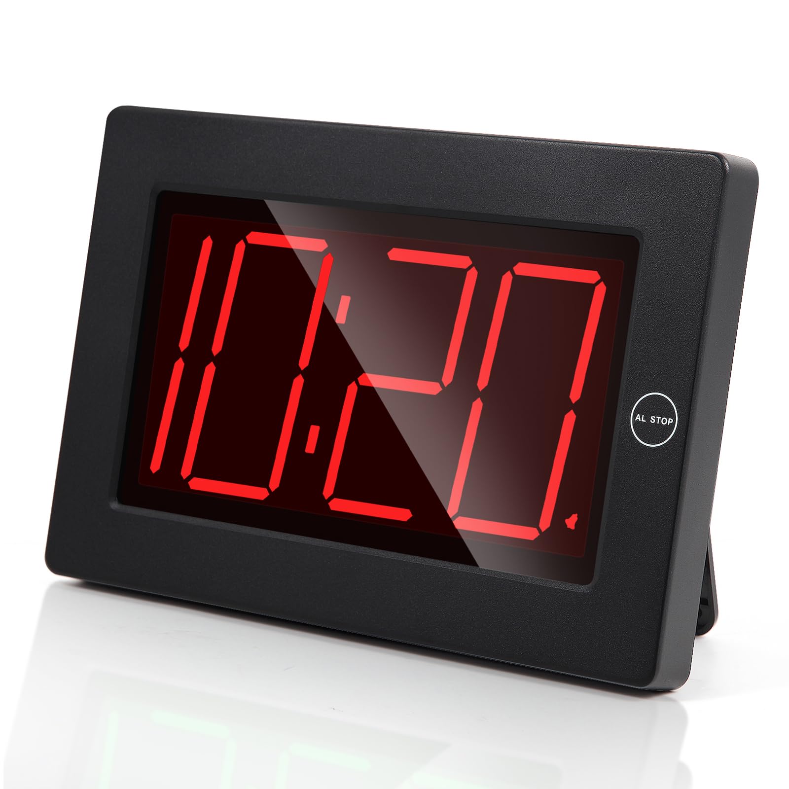Timegyro LED Digital Wall Clock Battery Operated - Large Display Digital Clock, Adjustable Brightness, Wall or Table Mount