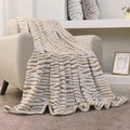 Fy Fiber House Flannel Fleece Throw Microfiber Blanket With 3D Zebra Print,50 By 60-Inch,Brown