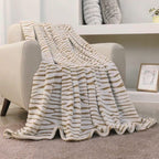 Fy Fiber House Flannel Fleece Throw Blanket, Lightweight Cozy Plush Microfiber Bedspreads For Adults,60 By 80-Inch,Brown Zebra