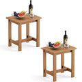 LUE BONA Outdoor Side Table Set of 2, HDPS Small Outdoor Adirondack Side Tables, Outside End Table for Patio, Porch, Deck, Pool,