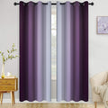 Cosviya Grommet Ombre Room Darkening Curtains 96 Inch Long, Purple And Grayish White Gradient Drapes Light Blocking Insulated Th