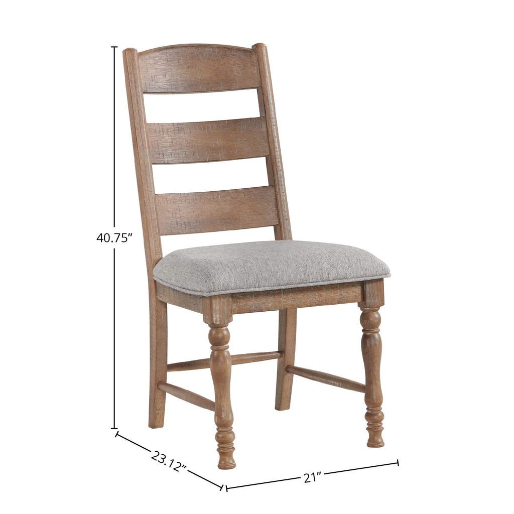 Intercon Highland Ladder Back Side Cushion Seat, Set of 2, Sandwash Dining Chair