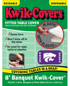 Collegiate Kwik-Covers Rectangle Plastic Table Covers, Bundle Of 2 (Kansas State University, 8')