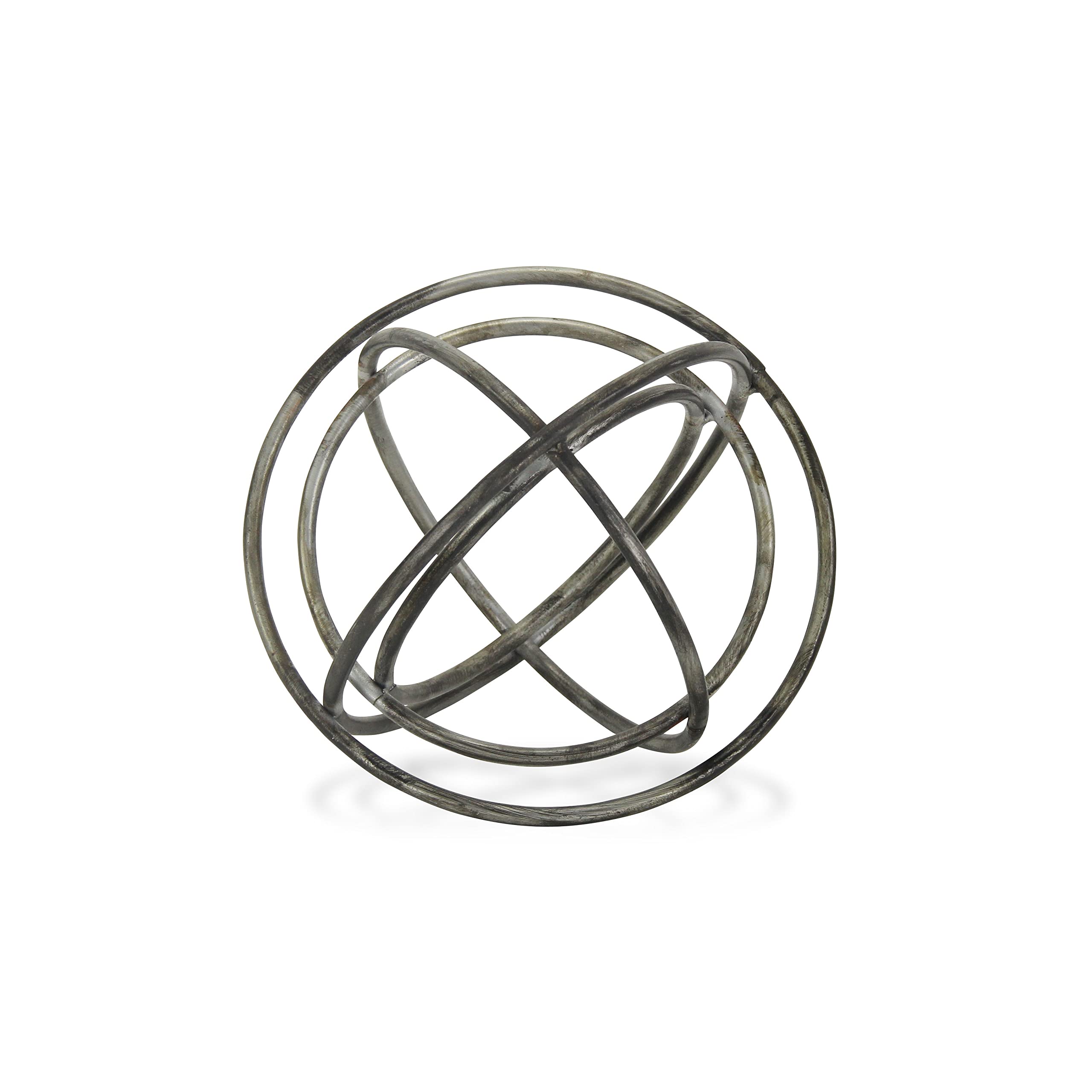 HomeRoots 10' Gray Metal Abstract Contemporary Decorative Orb