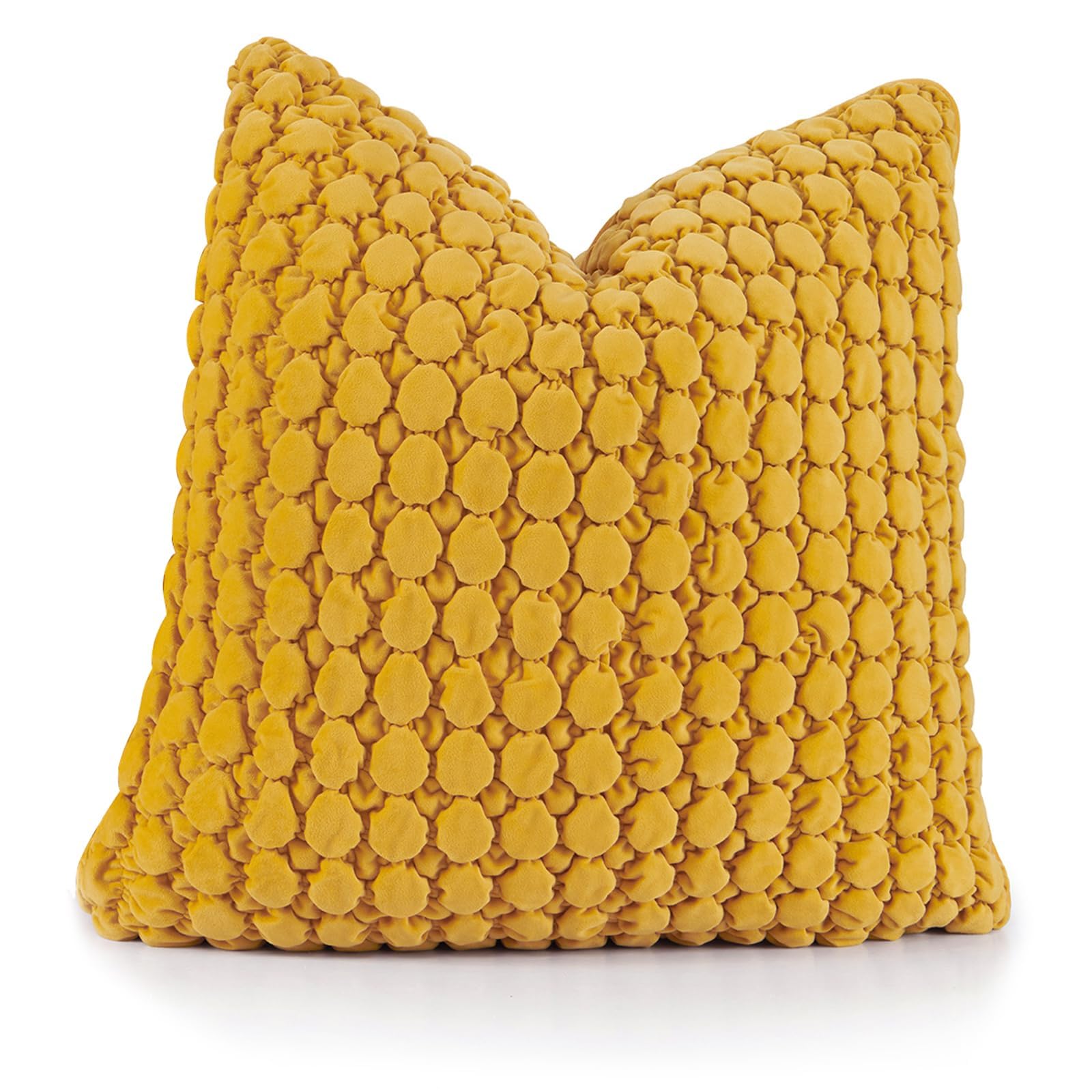 Cocoploceus 1 Piece Euro Sham Pillow Covers 24X24 Decorative Farmhouse Pillow Covers Velvet Square Cushion Covers Soft Bubble Te