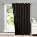 Nicetown Extra Wide Patio Door Curtain, Super Heavy-Duty Thermal Sliding Glass Door Lined Drape, Privacy Assured 100% Blackout Window Treatment(Brown, 1 Panel, 100 Inches W X 84 Inches L)