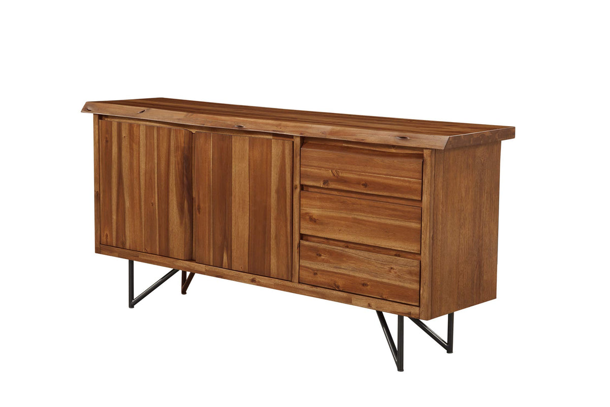 Alpine Furniture Dining Server, Light Walnut