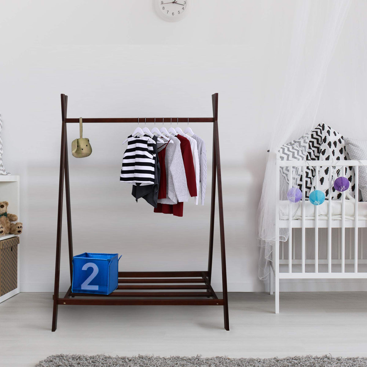 Casual Home Teepee Coat Rack With Shelf - Truffle Brown