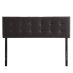 Edenbrook Hawthorne Faux Leather Headboard - Modern -Adjustable Height - Buttonless Tufting, Full/Full Xl, Brown