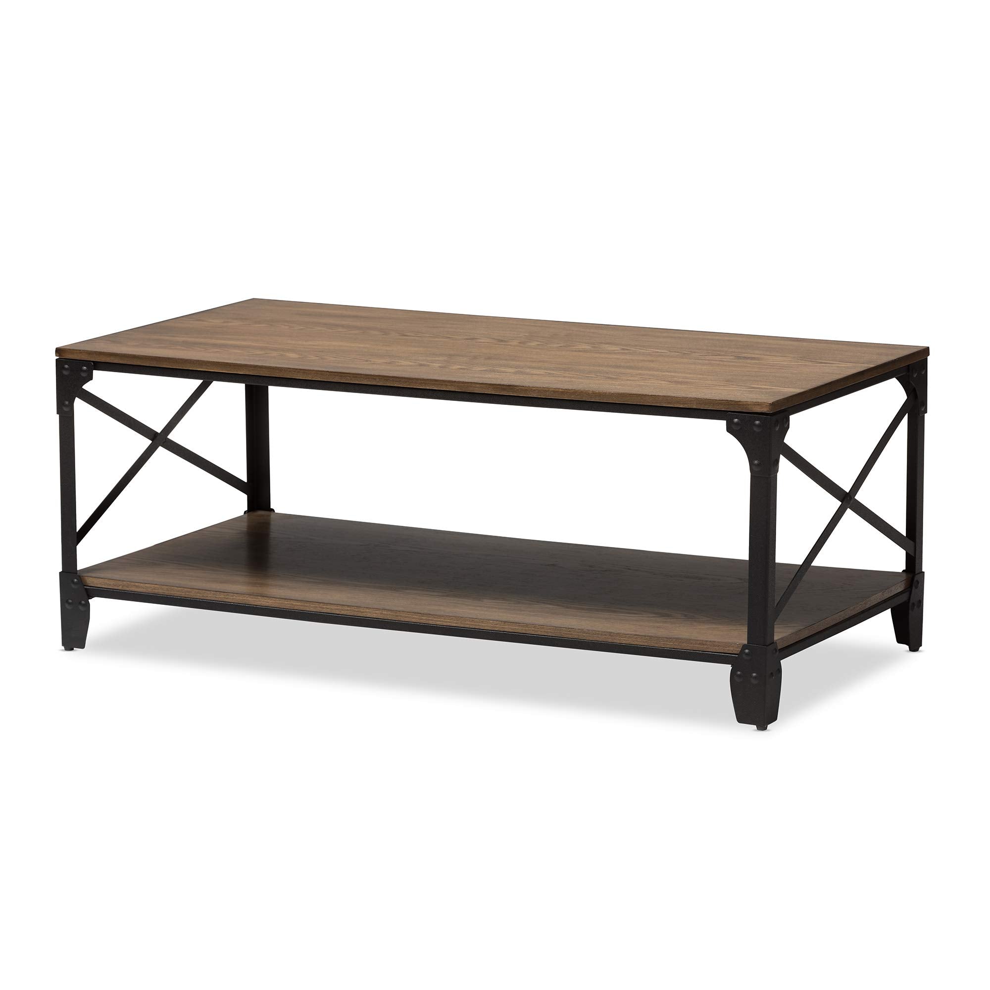 Baxton Studio Wholesale Interiors Greyson Vintage Industrial Occasional Cocktail Coffee Table, Antique Bronze