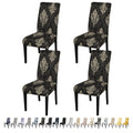Jqinhome Dining Chair Slipcover, High Stretch Removable Washable Chair Seat Protector Cover Set Of 4,Chair Covers For Dining Room, Kitchen,Home Party,Wedding Ceremony(Luxe Black, 4Pc)