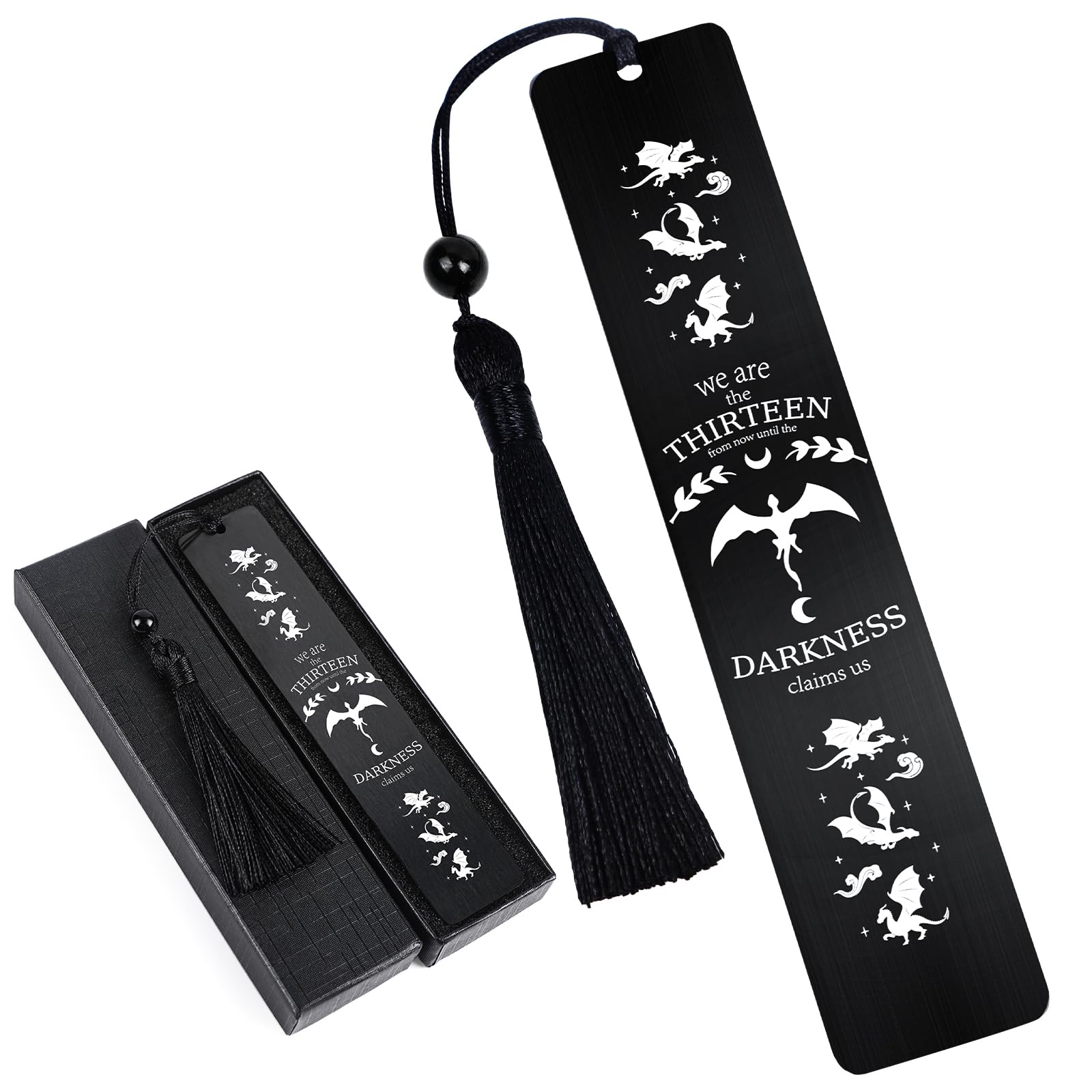 Berirexrion Fourth Wing Dragon Bookmark - Fourth Wing Metal Bookmark For Men Sword Flower Black Fantasy Adventure Novel Book Acc