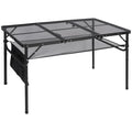 Redswing Folding Grill Table, Lightweight Portable Grill Stand Table For Outdoor Camping Picnic Bbq, Adjustable Height, 48''X24''X16/28'', Black
