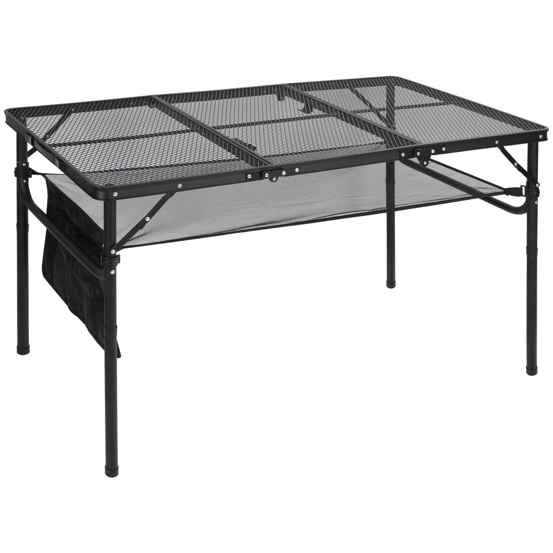 Redswing Folding Grill Table, Lightweight Portable Grill Stand Table For Outdoor Camping Picnic Bbq, Adjustable Height, 48''X24''X16/28'', Black