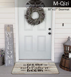 M-Qizi Camper Decor 3 Pieces Set - 1 Rv Door Mat 2 Camper Pillows Cover, 30'X17' Rv Rugs For Inside, 18X18 Pillow Cover, Rv Gi