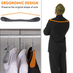 Dedu Suit Hangers For Men 40 Pack, Extra Wide Hangers Non Slip Width 17.7'', Grey Coat Hangers Thick Plastic With Pants Bar 360