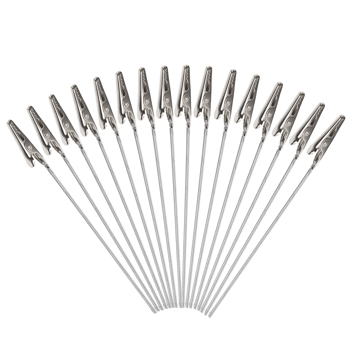 Onlykxy 30Pcs Alligator Clip Stick With 4.5Inch Length Metal Wire Clamps Long-Tailed Clasp For Hobby Modeling Diy Card Photo Mem