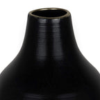 HomeRoots 100% Metal Dora Small Cement Gray and Black Dipped Vase
