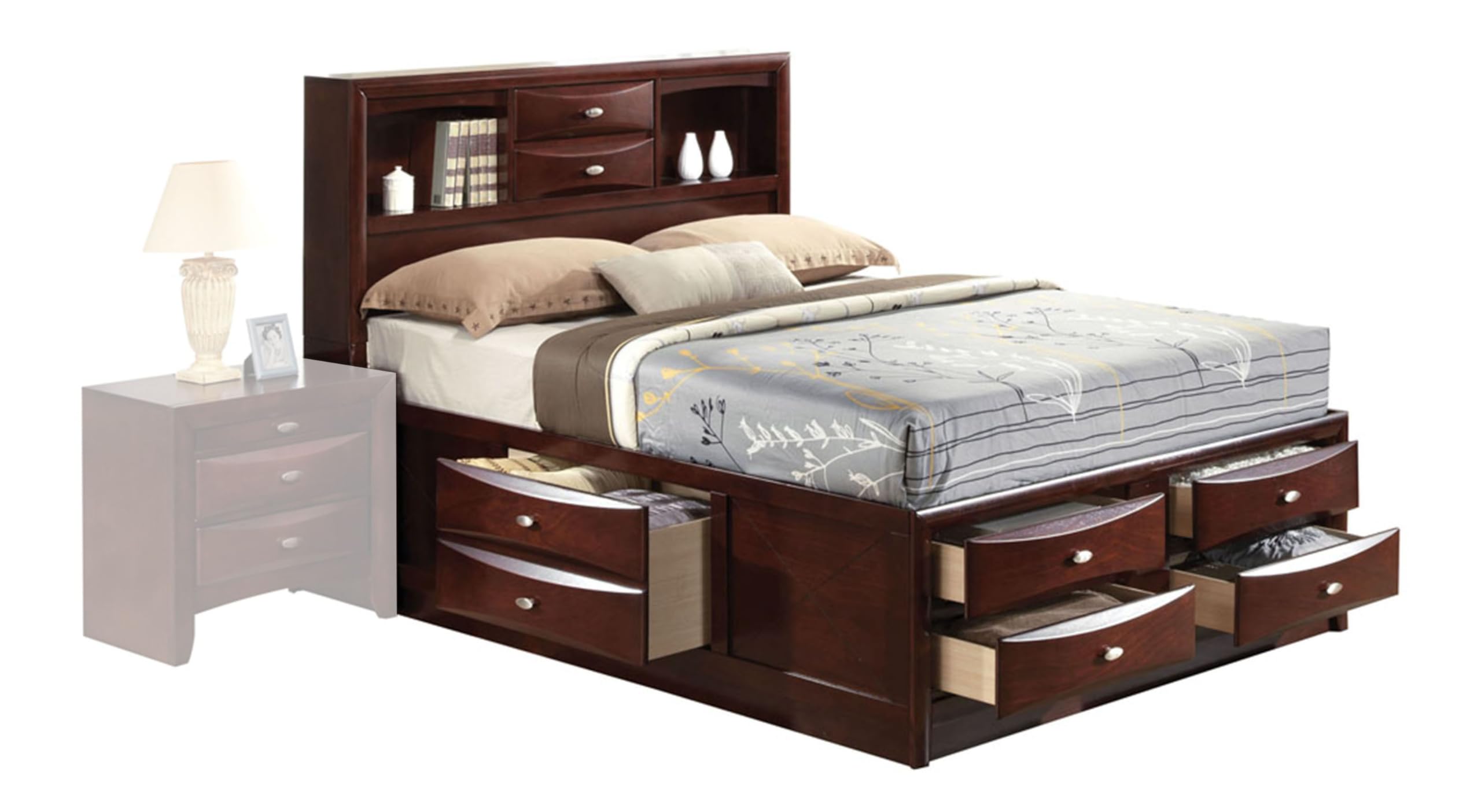 Acme Ireland Full Bed with Storage in Espresso