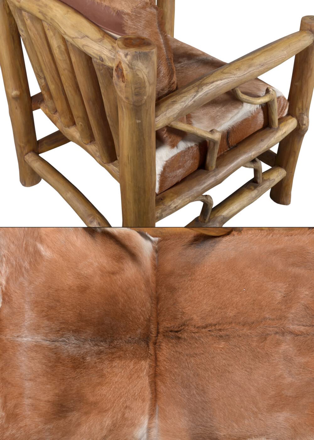 Fur Teak Lodge Arm Chair - Thumbnail 2