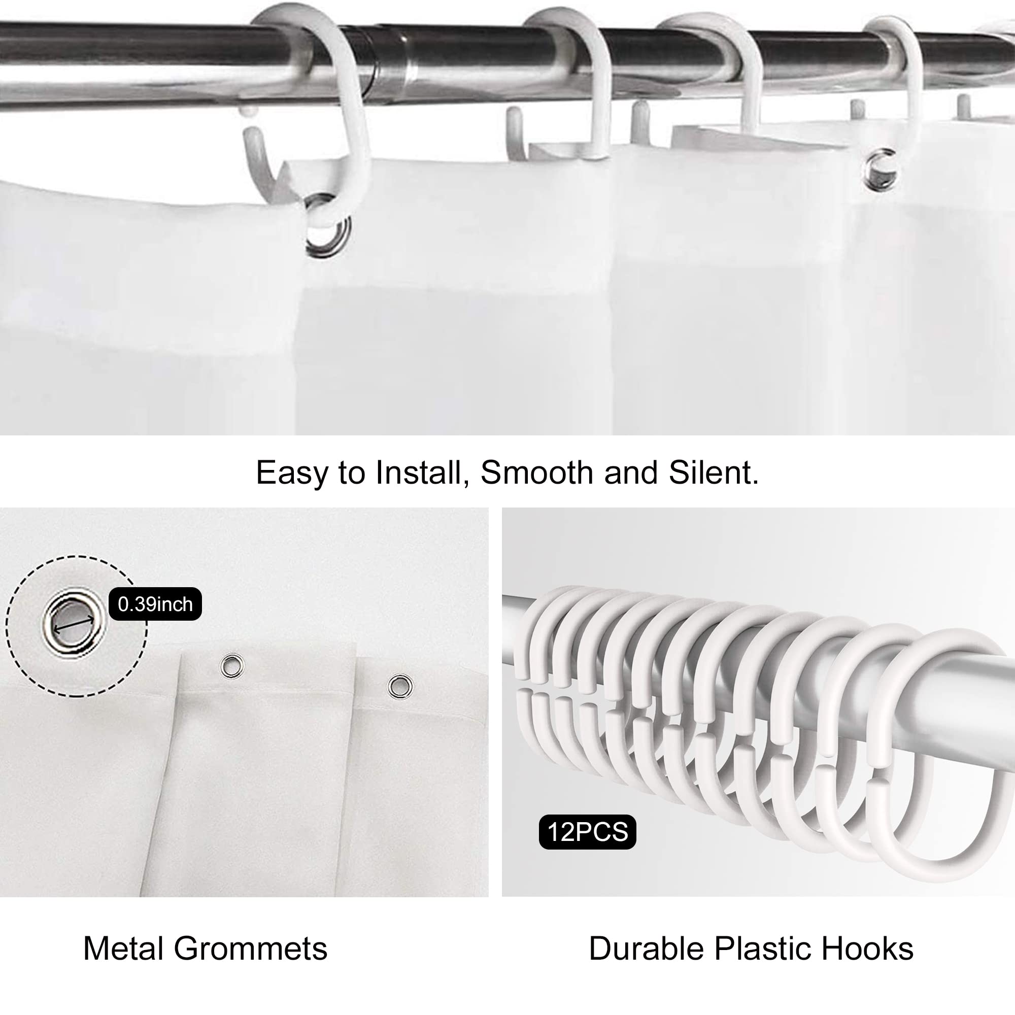 Lghtyro Extra Long Funny Dinosaur Shower Curtain 71Wx84H Inch Cool Dino Shower Curtain Bathroom Set Cute Animal Shadow Silhouett