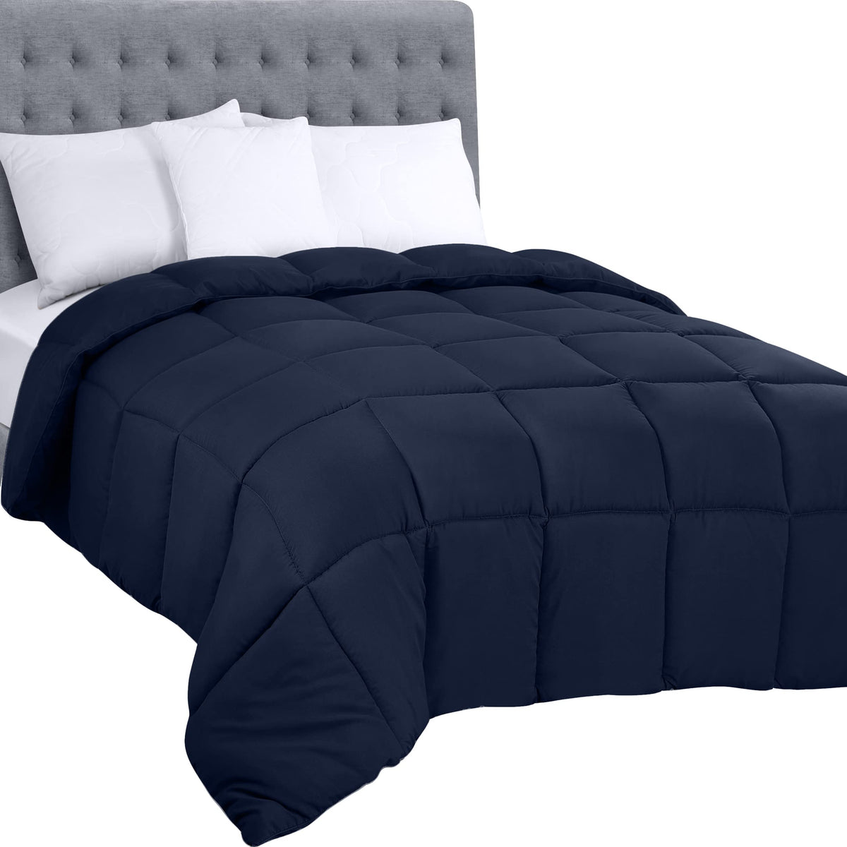Utopia Bedding Comforters King Size, All Season Duvet Insert, Down Alternative Box Stitched Bed Comforter With Corner Tabs, Mach