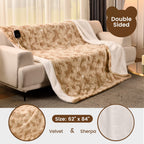 Bearhug Electric Blanket Twin Size 62" x 84" Faux Fur & Sherpa 10 Heating Levels Machine Washable