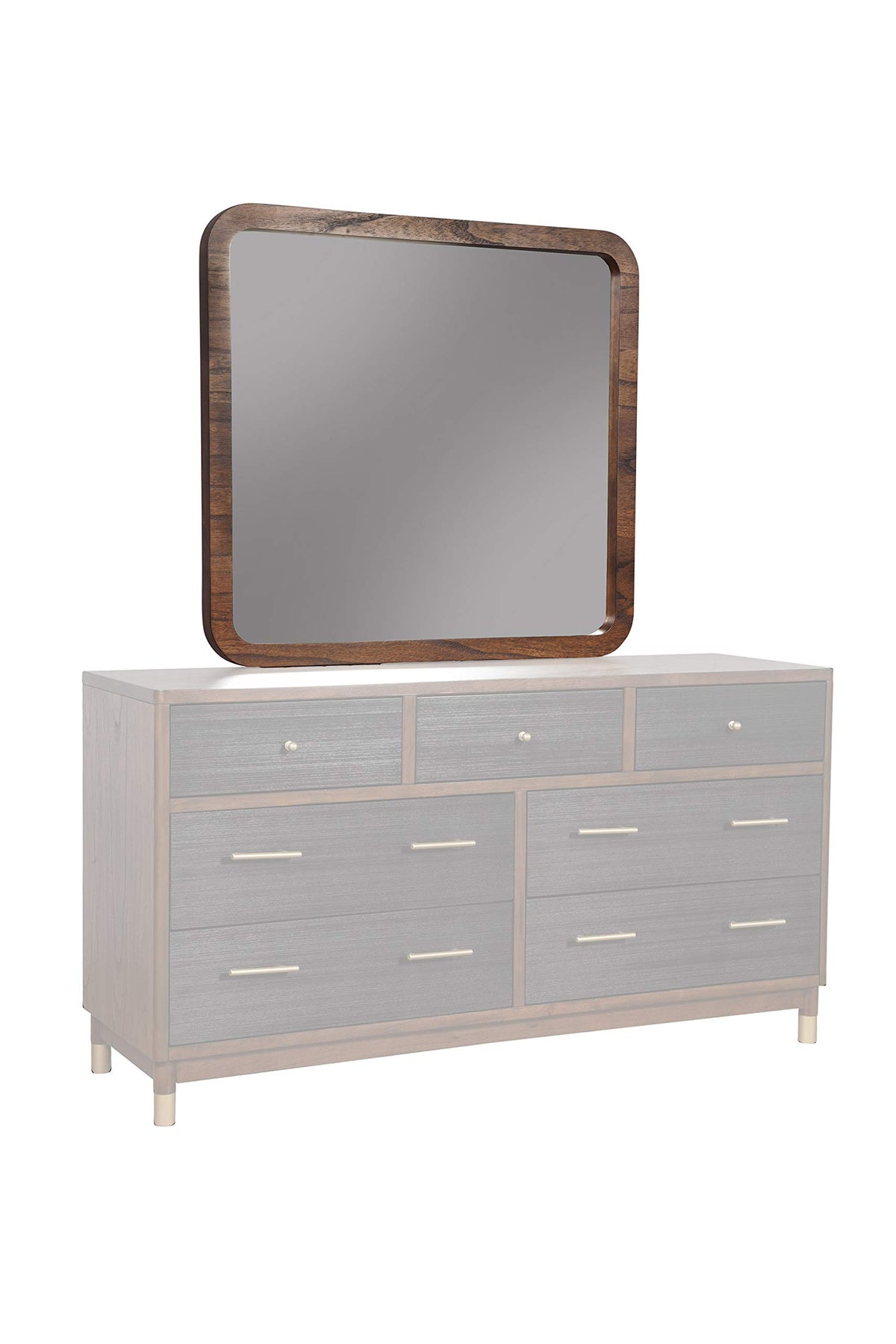 Alpine Furniture Belham Mahogany And Veneer Dresser Mirror, Dark Walnut/Black