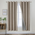 Joydeco Blackout Curtains 72 Inches Long, Natural Linen Room Darkening Curtains For Bedroom, Textured Living Room Curtains 72 In