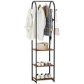 Cerlyunzan Garment Rack, Coat Rack with 3 Shelves and 4 Hooks, 71 H Clothes Stand for Hanging Clothes, Hanging Rod for for Bedr