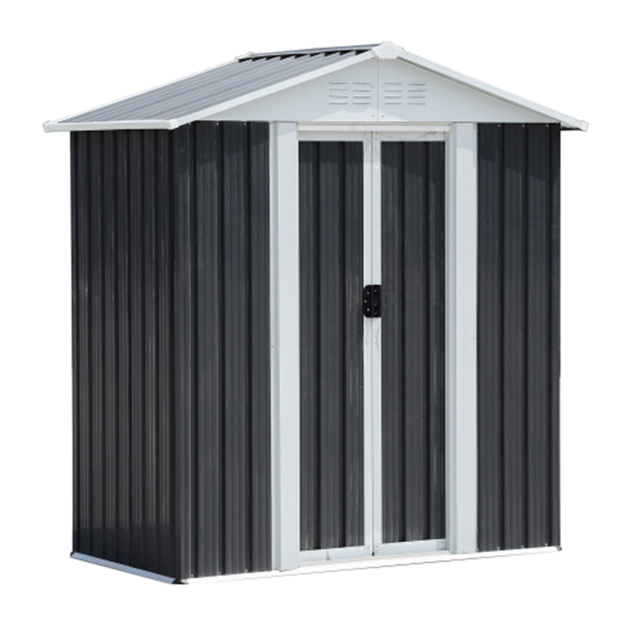 Patiometh Outdoor Sheds 5Ft X 3Ft Outdoor Storage, Metal Anti-Corrosion Utility Tool House With Lockable Door & Shutter Vents,Ou