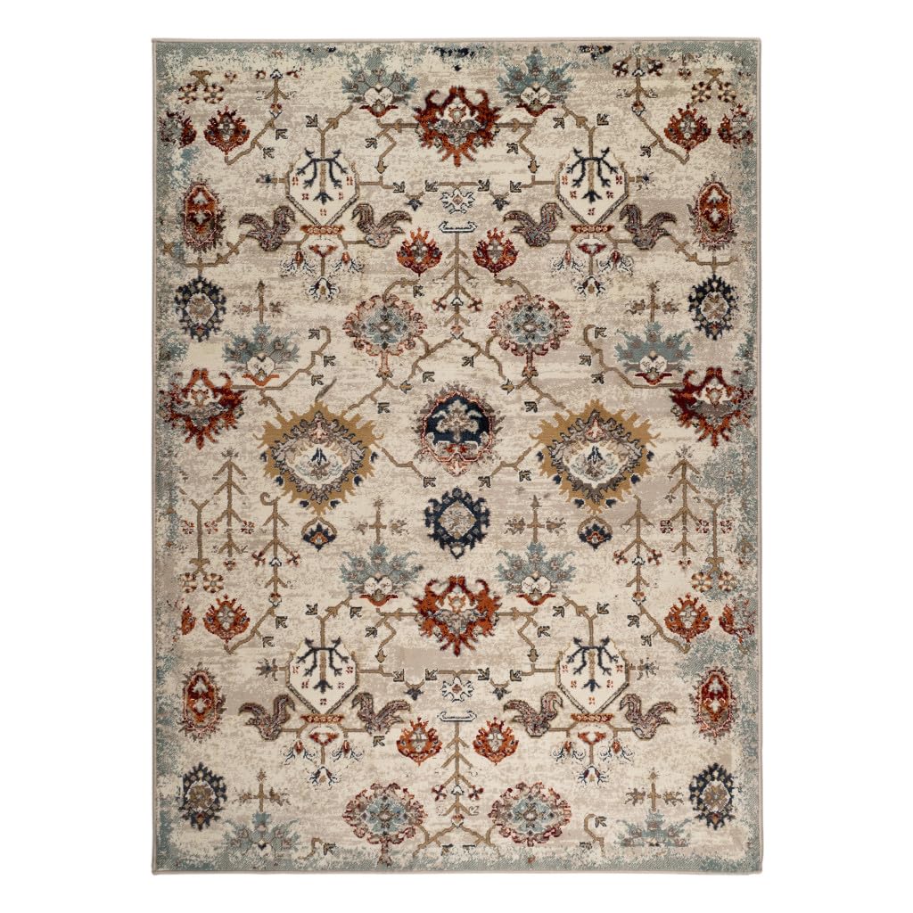 HomeRoots 531774 2 x 3 ft. Beige Oriental Power Loom Rectangle Area Rug