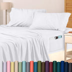 Utopia Bedding Queen Size Sheet Set, Soft Microfiber 4 Piece Hotel Luxury Bed Sheets With Deep Pockets - Embroidered Pillow Case