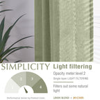 Jinchan Linen Blend Curtains 84 Inches Long For Living Room Farmhouse Rod Pocket Back Tab Light Filtering Window Drapes For Bedroom Curtains Sage Green 2 Panels