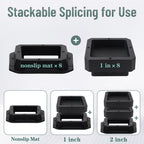Btsd-Home Adjustable Bed Risers 1 Or 2 Inch Heavy Duty 8 Pack Furniture Risers Dorm Bed Risers Table Desks Legs Extenders Blocks