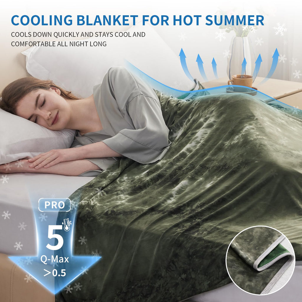 Guohaoi Cooling Blanket (90''X108''King Size) For Hotsleepers,Decortive Tie Dye,Absorbs Heat To Keep Body Cool For Night Sweats,