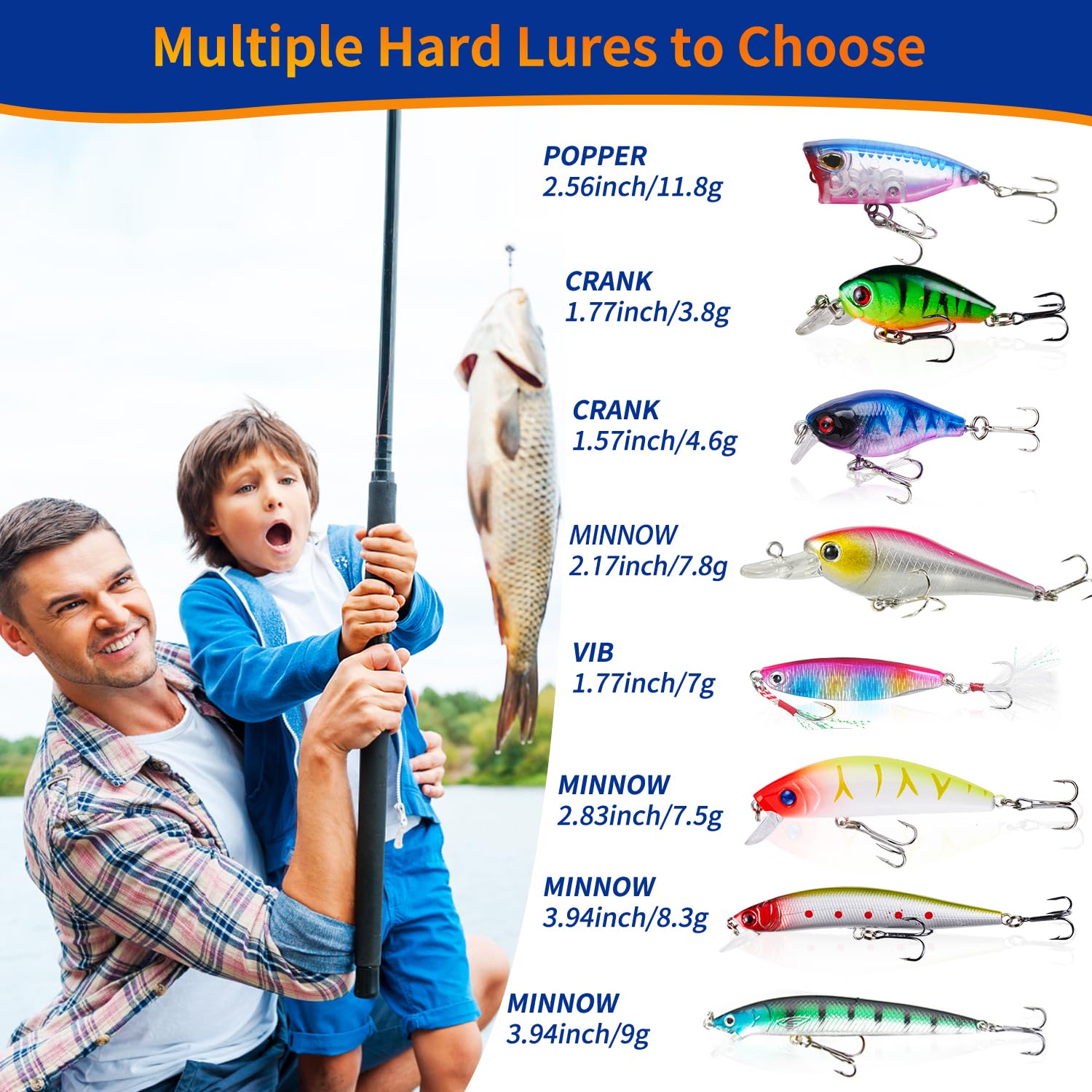 Fishing Lure Advent Calendar 2024 Adult Teen, 24 Days Xmas Countdown Gift For Anglers With Topwater Lures, Minnow, Crankbait, Vi