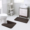 Home Brilliant NonSlip Bath Mat UShaped Contour Toilet Rug Memory Foam Rugs Extra Soft Water Absorbent Floor Mat for Bathroom,