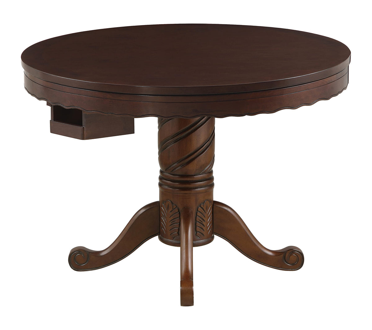 Coaster Home Furnishings Turk Round Dining And Billiard Poker Game Table Tobacco