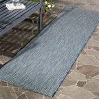 Safavieh Courtyard Collection 2'3' X 10' Navy/Grey Cy8022 Indoor/ Outdoor Patio Backyard Mudroom Runner Rug