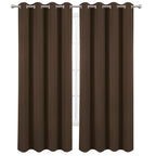 Lemomo 100% Blackout Curtains 52 X 95 Inch/Chocolate Curtains 2 Panels With Black Lining Room Darkening Thermal Insulated Bedroo