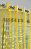 Stuffique Polyester Transparent Sheer Net Grommet Door Curtains 7 feet Long Set of 2, Yellow