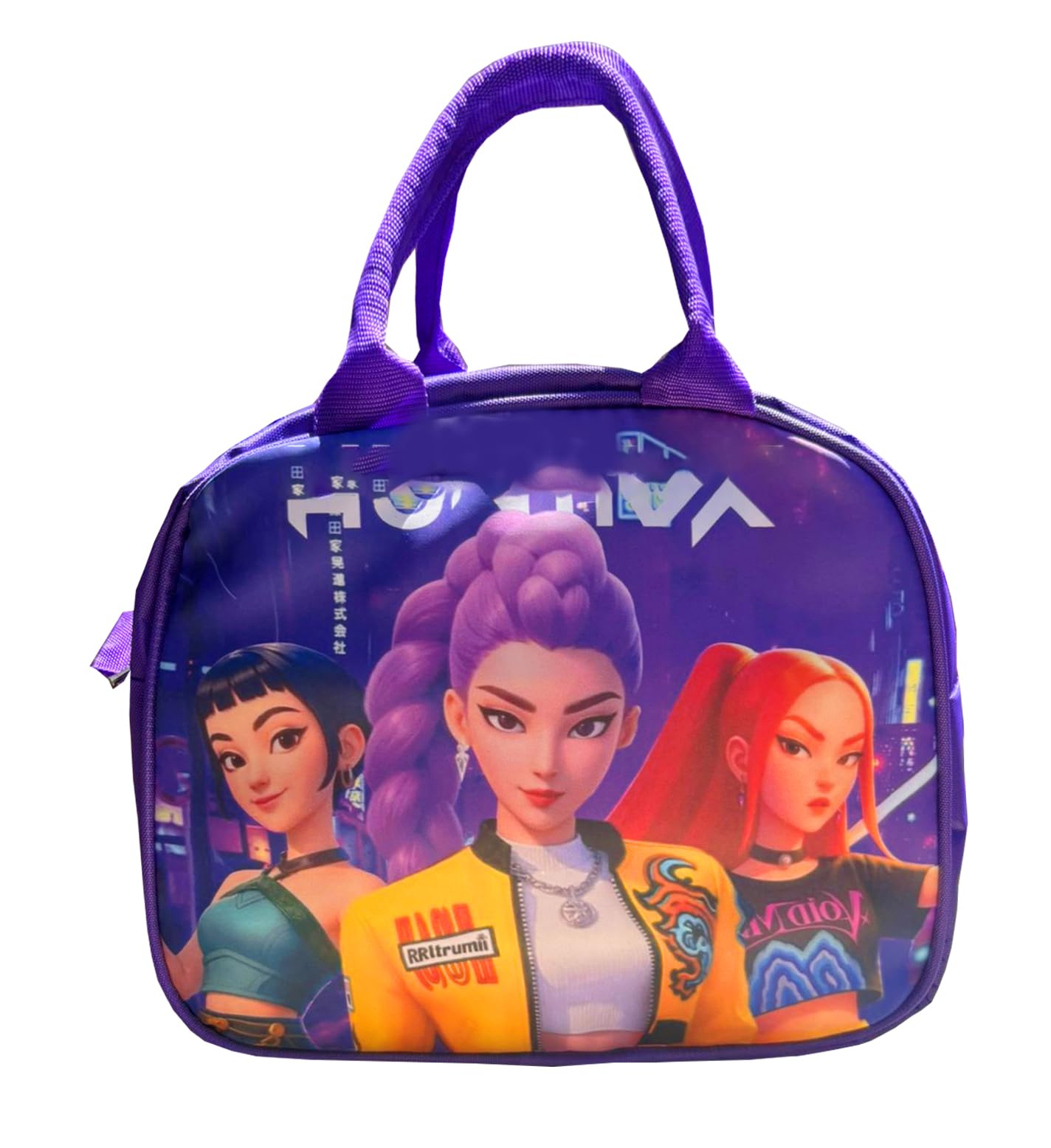 Krisus Kpopp Deemoon Huntterrs Cute Girls Utility Lunch Bag With Cartoon Print | Zipper Tiffin Storage Tote For School Travel Pi