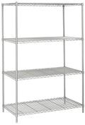 Safco Industrial Wire Shelving- Office, Home Office, Garage Use, Metallic Gray, 48 x 24