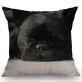 Swono French Bulldog Cotton Linen Throw Pillow Case Home Decorative Cushion Cover For Sofa Couch Bedding 18X18 Inches