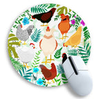 Gctriki Chicken Mouse Pad For Desk, Cute Office Decor For Women, Small Round Mousepad, Stitched Edge Non-Slip Rubber Base, Perso