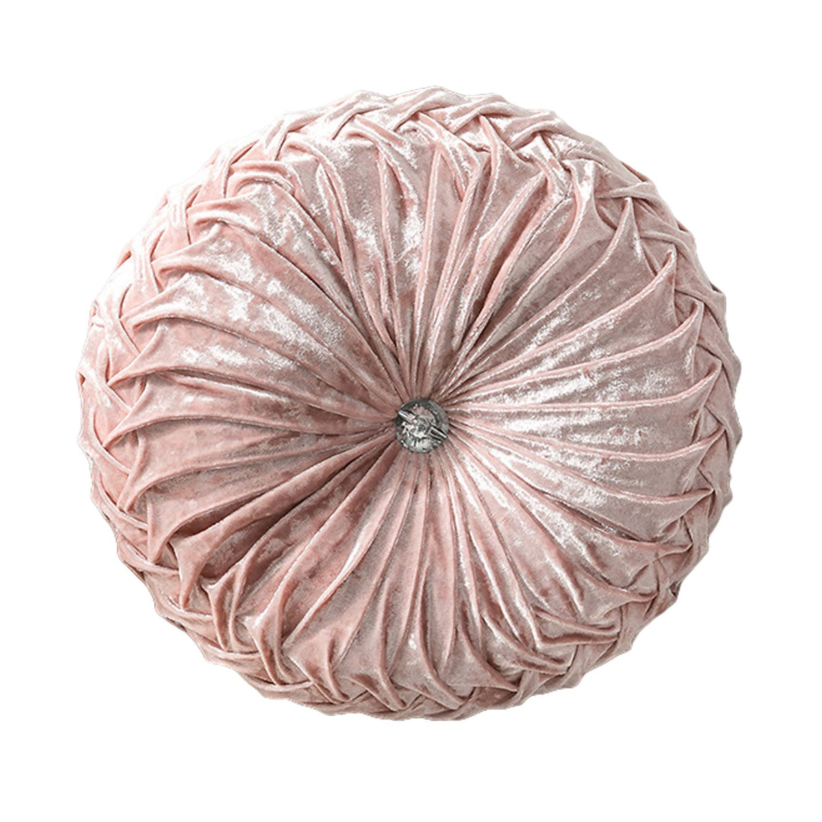 Hlovme Round Velvet Pillow For Couch Small Handmade Decorative Throw Pillow For Bed Bedroom 13.7    Light Brown