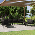 vidaXL 7-Piece Modular Patio Lounge Set - Aluminum Anthracite with Comfort Cushions and Durable Design - Chic Outdoor Furniture