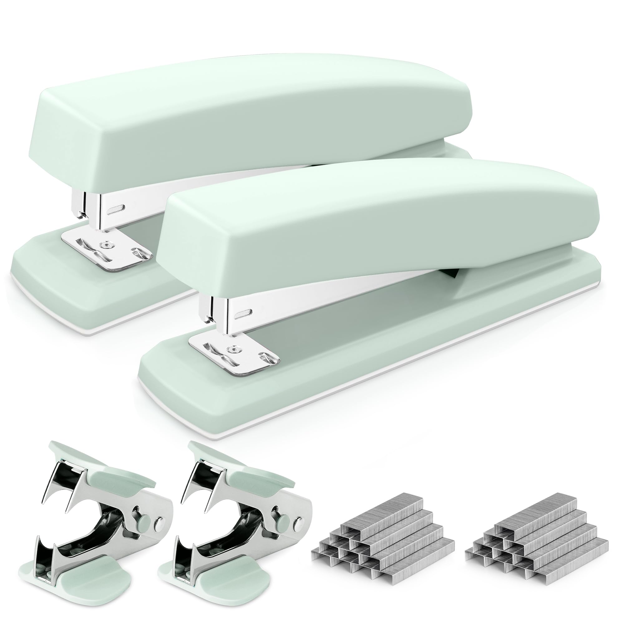 Deli Stapler, Desktop Stapler, 2 Pack, Office Stapler, 25 Sheet Capacity, Includes 2000 Staples And 2 Staple Removers, 2 Pack, G